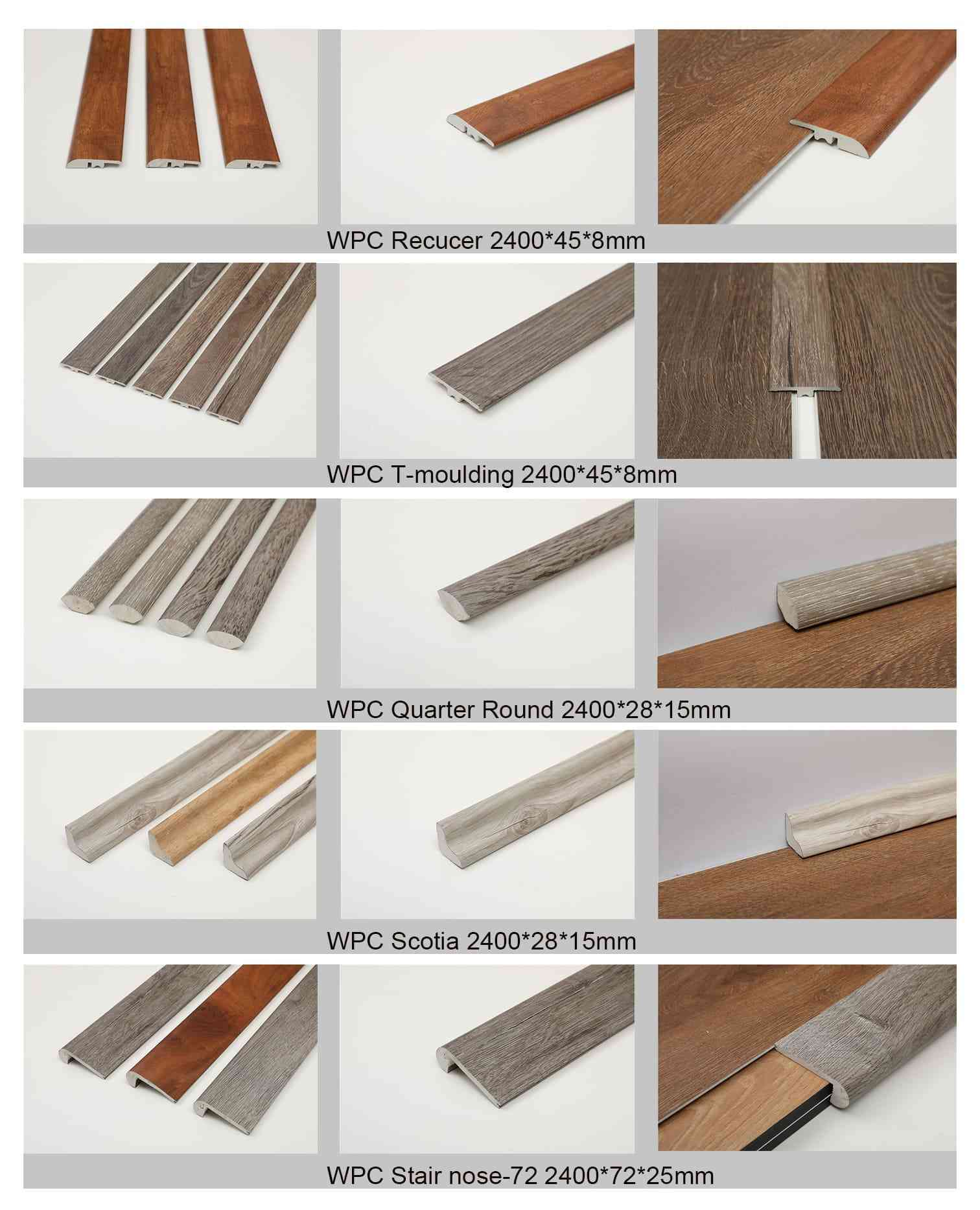 AJ FLOOR, SPC flooring accessories, WPC mouldings